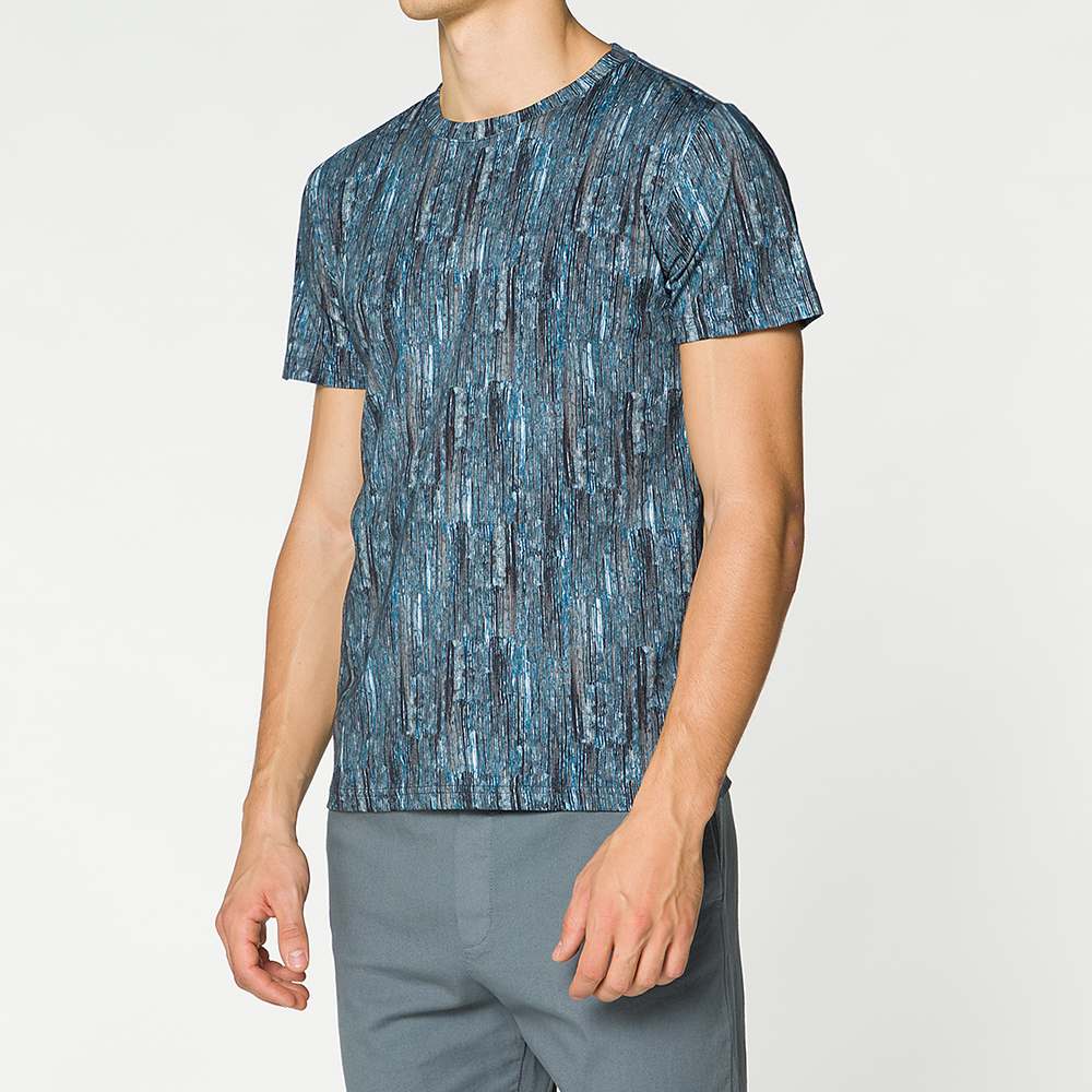 The Project Garments Crew Neck Cotton Digital Print T-shirt Navy